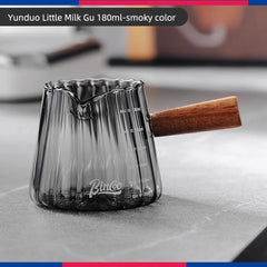 70/120ml Glass Espresso Measuring Cup with Wood Handle, Double/Single Spout