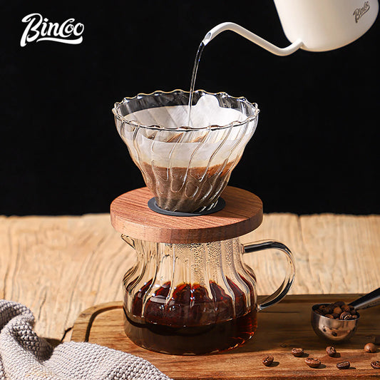 Bincoo 500ml Pour Over Coffee Maker Set (Glass Carafe, Glass Filter, Home/Office)