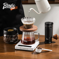 Bincoo 6-Piece Pour Over Coffee Set (600ml, Gooseneck Teapot, Glass Filter Cup, Paper Filters, Coffee Server)