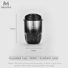 MUVNA 260/450ml Insulated SS Vacuum Flask, Hot/Cold Travel Coffee Mug