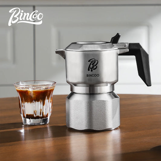 3-Valve 316 SS Moka Pot for Concentrated Latte Extraction