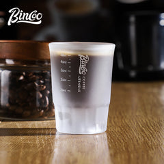 BINCOO 50ml Espresso Glass Measuring Cup – Clear Shot Glass for Coffee & Milk Frothing