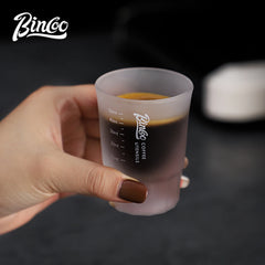 BINCOO 50ml Espresso Glass Measuring Cup – Clear Shot Glass for Coffee & Milk Frothing