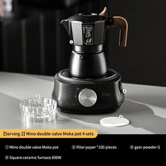 incoo Dual-Valve Moka Pot Espresso Maker Set