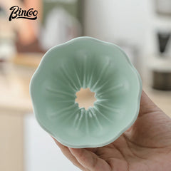 Reusable Ceramic V01 Coffee Filter Cup with Wooden Stand