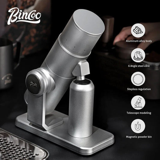 Electric Coffee Bean Grinder, Aluminum Alloy with Titanium Conical Burr