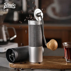 Portable Manual Coffee Grinder with 420 CNC Steel Burr and Double Bearing