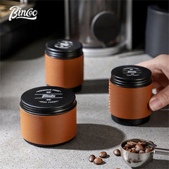 Portable Mini Aluminum Alloy Coffee Bean Storage Jar, Sealed Container