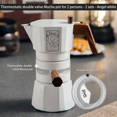 2-Serving Thermostatic Double-Valve Moka Pot, Espresso Extraction