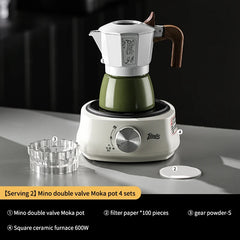 incoo Dual-Valve Moka Pot Espresso Maker Set