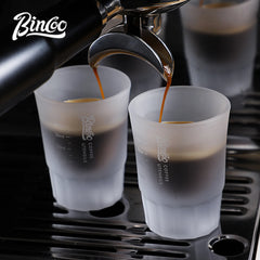 BINCOO 50ml Espresso Glass Measuring Cup – Clear Shot Glass for Coffee & Milk Frothing