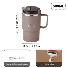 Bincoo Wood Grain SS Ceramic Thermos Tumbler