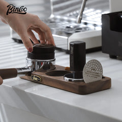 51/53/58mm Wooden Coffee Tamper Holder and Cloth Powder Base