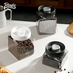 Bincoo 1200ml Glass Vacuum Sealed Coffee Canister