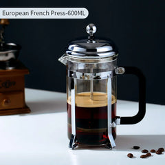 Borosilicate Glass French Press Coffee Pot with Filter (Multifunctional, Tea/Milk)