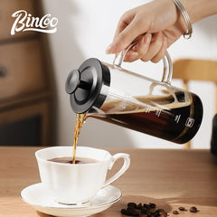 Bincoo Manual Milk Frother & French Press Coffee Maker (Heat-Resistant Glass, Mesh, Kitchen Tool)