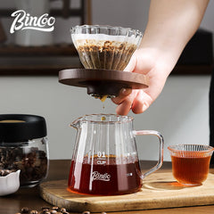 Bincoo 6-Piece Pour Over Coffee Set (600ml, Gooseneck Teapot, Glass Filter Cup, Paper Filters, Coffee Server)
