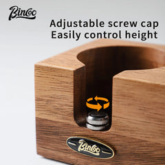 BINCOO Walnut Coffee Tamping Station, 51/53/58mm Portafilter Holder