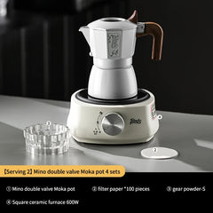 incoo Dual-Valve Moka Pot Espresso Maker Set