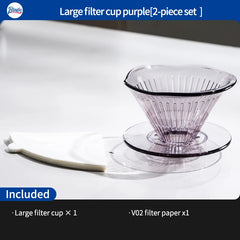 Bincoo Reusable V60 Coffee Filter Dripper V01/V02 with 50pcs Filter Paper