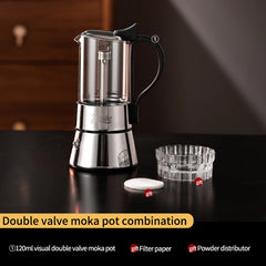 Bincoo Glass Double-Valve Moka Pot with Electric Heater, 220V