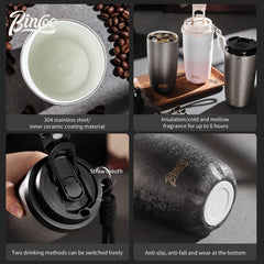 500ml Insulated Spill-Proof Coffee Mug with Lid, Portable Thermos