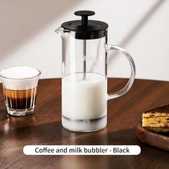 Bincoo Manual Milk Frother & French Press Coffee Maker (Heat-Resistant Glass, Mesh, Kitchen Tool)