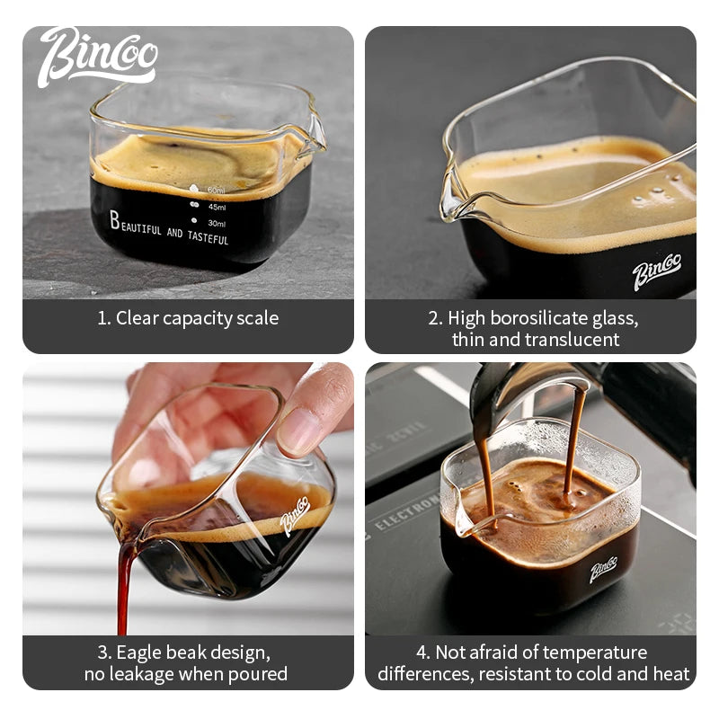 New 80ml Transparent Espresso Glasses with Scale Measuring Cup