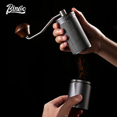 Portable Manual Coffee Grinder with 420 CNC Steel Burr and Double Bearing