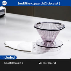 Bincoo Reusable V60 Coffee Filter Dripper V01/V02 with 50pcs Filter Paper