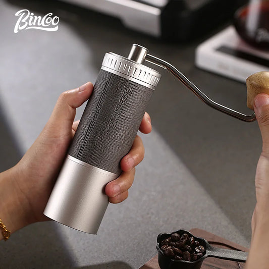 Portable Manual Coffee Grinder with 420 CNC Steel Burr and Double Bearing
