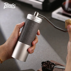 Portable Manual Coffee Grinder with 420 CNC Steel Burr and Double Bearing