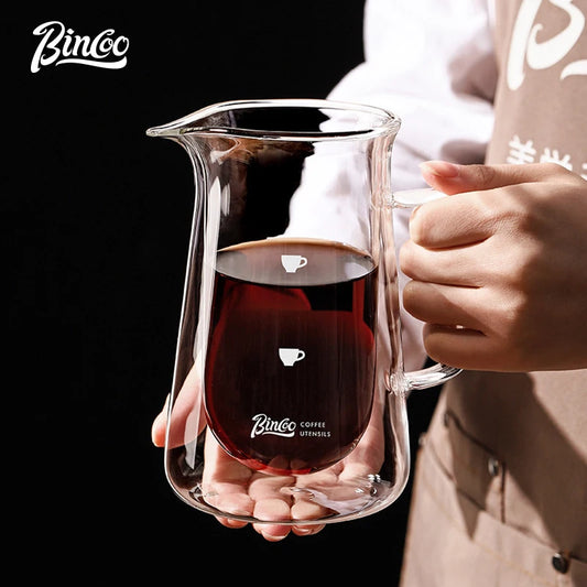 Bincoo 400ml Heat-Resistant Double Wall Glass Pour Over Coffee Pot