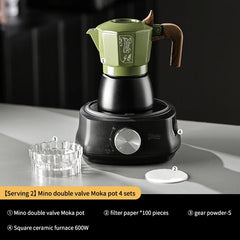 incoo Dual-Valve Moka Pot Espresso Maker Set