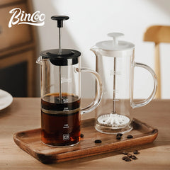 Bincoo Manual Milk Frother & French Press Coffee Maker (Heat-Resistant Glass, Mesh, Kitchen Tool)