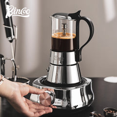 Bincoo Glass Double-Valve Moka Pot with Electric Heater, 220V