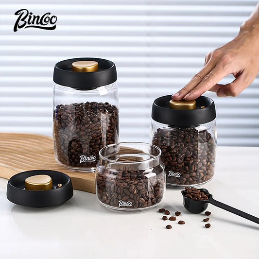 Bincoo Glass Vacuum Sealed Coffee Storage Jar