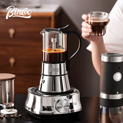 Bincoo Glass Double-Valve Moka Pot with Electric Heater, 220V