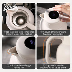 1000ml 316 Stainless Steel Thermal Coffee Pot with Temperature Display