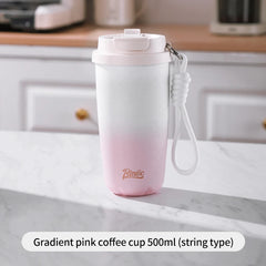 500ml Insulated Spill-Proof Coffee Mug with Lid, Portable Thermos