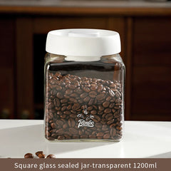Bincoo 1200ml Glass Vacuum Sealed Coffee Canister