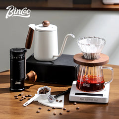 Bincoo 6-Piece Pour Over Coffee Set (600ml, Gooseneck Teapot, Glass Filter Cup, Paper Filters, Coffee Server)