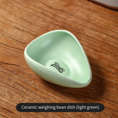 Ceramic Coffee Bean Measuring Tray and Cup
