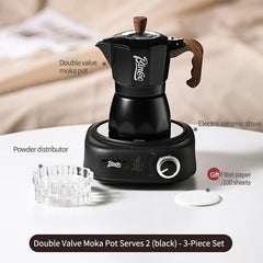 Bincoo Double-Valve Mocha Pot Electric Stove Set
