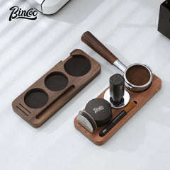 51/53/58mm Wooden Coffee Tamper Holder and Cloth Powder Base
