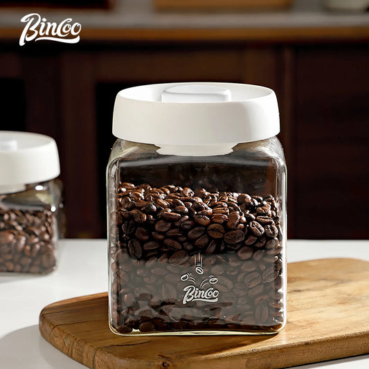 Bincoo 1200ml Glass Vacuum Sealed Coffee Canister
