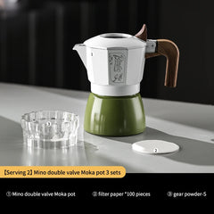 incoo Dual-Valve Moka Pot Espresso Maker Set