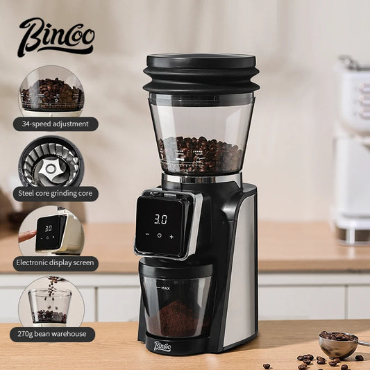 Bincoo Automatic Burr Mill Electric Coffee Grinder with Digital Display