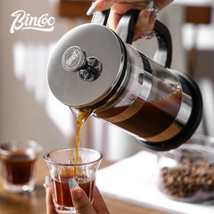 BINCOO 1000ml French Press Coffee Pot (Stainless Steel, Borosilicate Glass, Heat-Resistant)