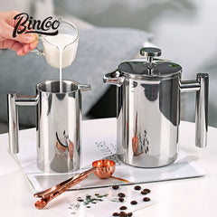 Bincoo Double-Walled Stainless Steel French Press Coffee Pot (350ml/800ml/1000ml)